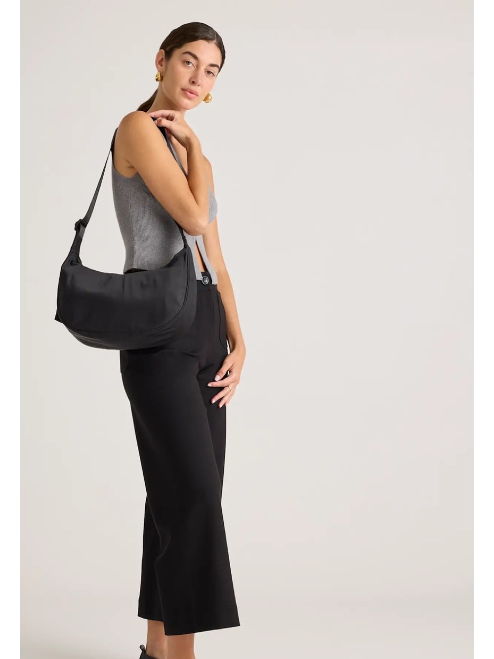 QUINCE women’s Revive Nylon Crescent Shoulder Bag